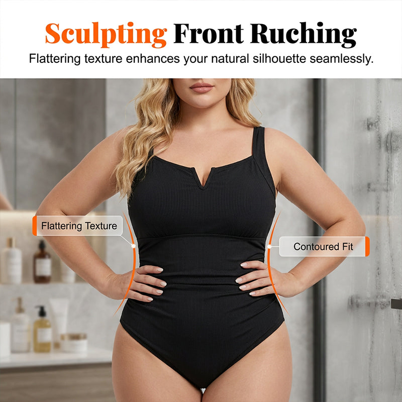 👙Plus Size Tummy Control One Piece Swimsuit🖤💥