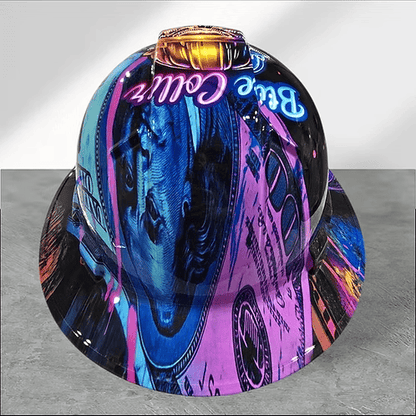🔥 Blue Collar Daddy Hydro-Dipped Hard Hat | Industrial Rigid Impact-Resistant Safety Helmet with Full-Wrap Gloss Artwork