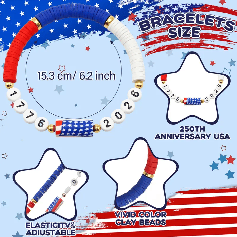 USA 250th Anniversary Flag Bracelet