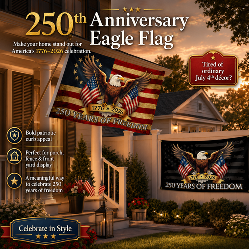 USA 250 Years of Freedom Patriotic Eagle Flag