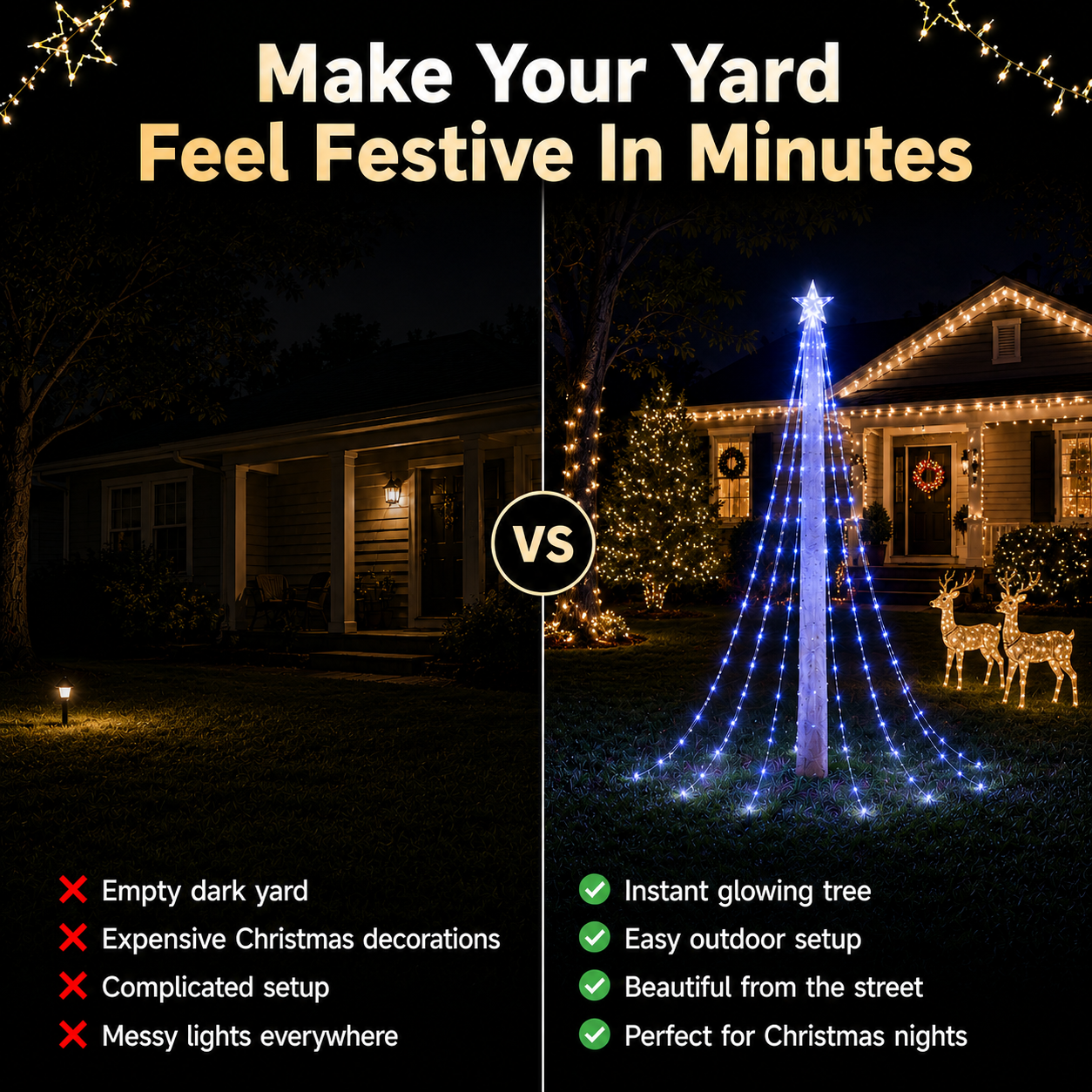 🔥Last Day 50% OFF✨ Outdoor Star Tree String Lights🌟 – 🌈Turn Your Yard Into A Magical Light Show🔥