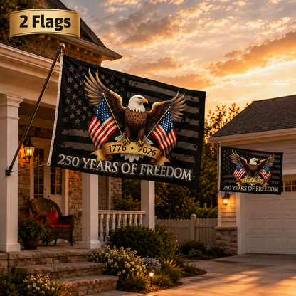 USA 250 Years of Freedom Patriotic Eagle Flag