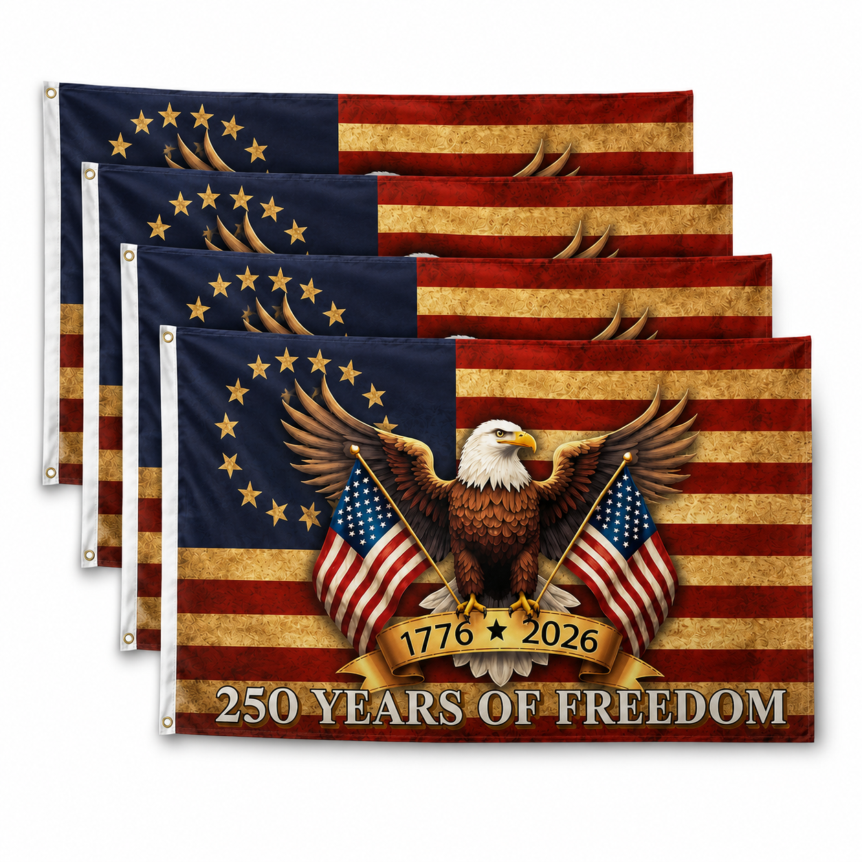 USA 250 Years of Freedom Patriotic Eagle Flag