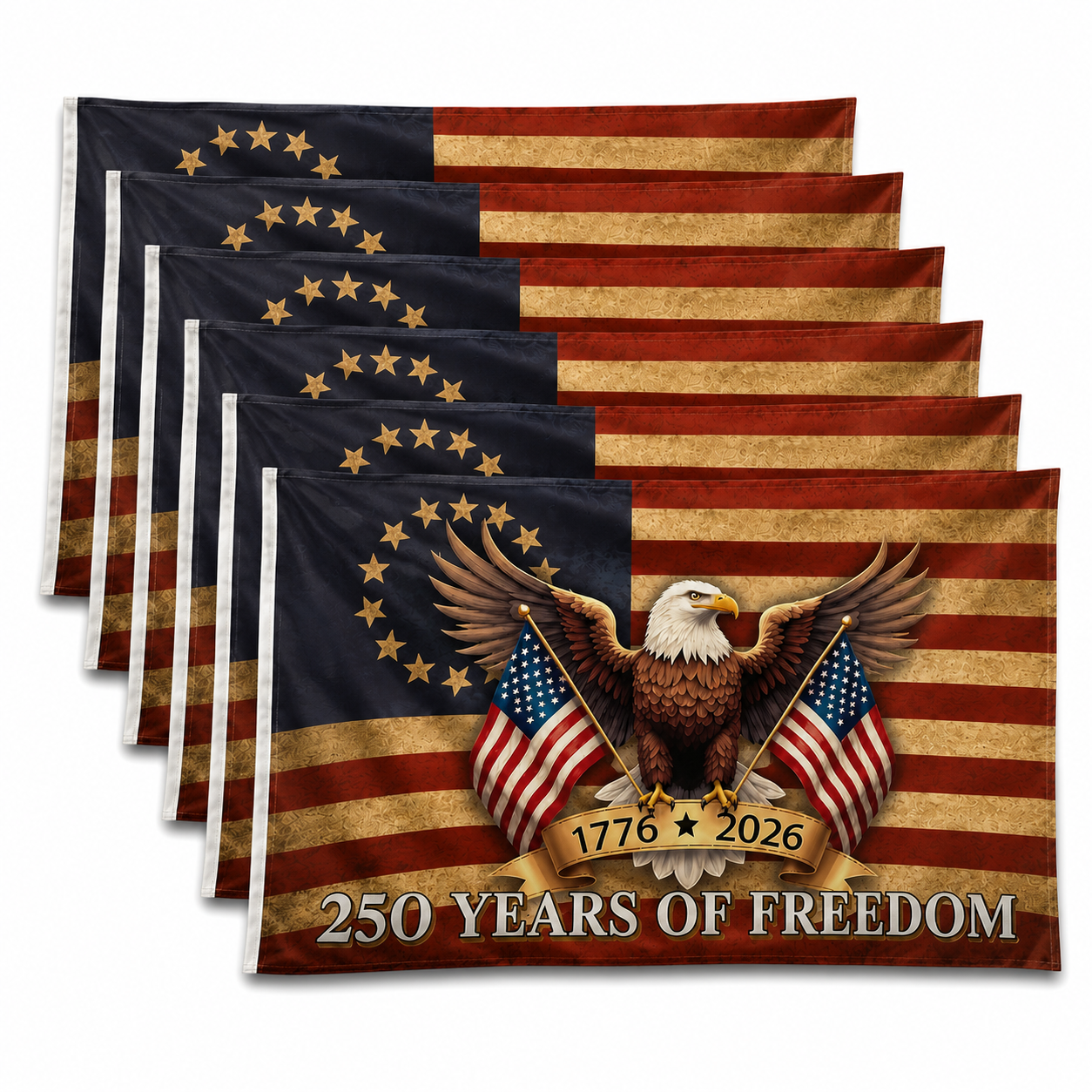 USA 250 Years of Freedom Patriotic Eagle Flag