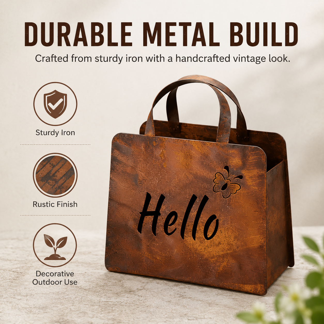 🎁Last Day 50% OFF🌸Rustic Metal Handbag Planter Decor