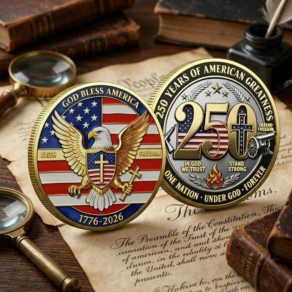 🔥LAST DAY 55% OFF✨9PCS USA 250th Anniversary Commemorative Coin Gift Set