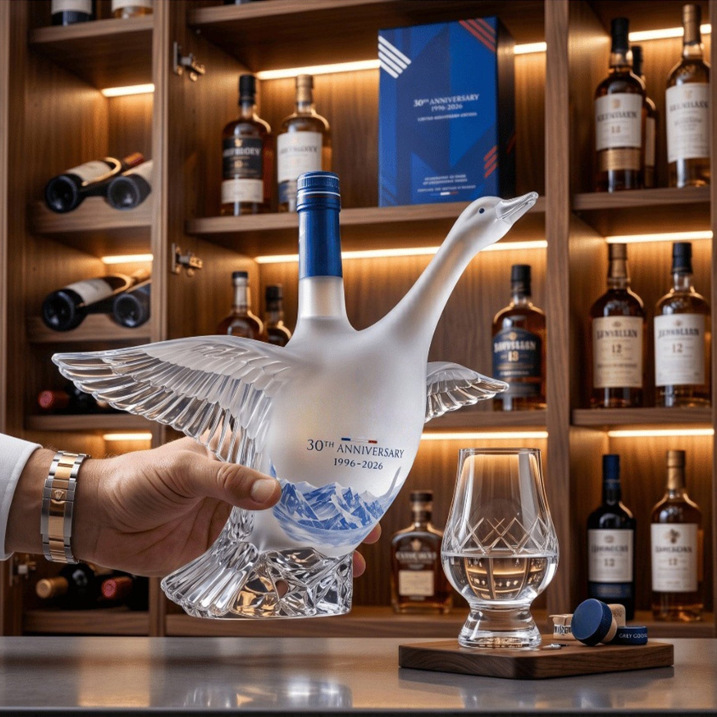 🦢30th Anniversary 3D Sculpted Vodka Bottle