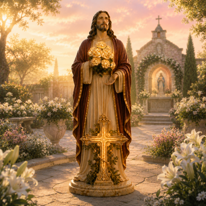 🕯️ Holy Illumination: Virgin Mary & Jesus Resin Statue Light
