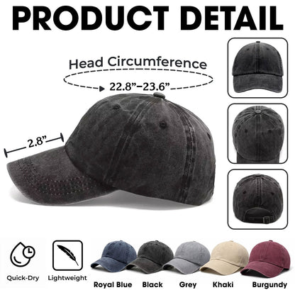 Sun On Our Heads - Personalized Custom 3D Effect Vintage Washed Denim Cap