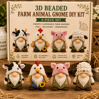 🎁 Perfect Handmade Gift✨Make Your Own 3D Beaded Gnome