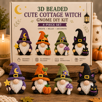 🎁 Perfect Handmade Gift✨Make Your Own 3D Beaded Gnome