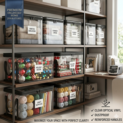 🔥Hot Sale 50% 0FF🔥Clear Flip-Top Storage Box – Space-Saving Organizer for Books, Clothes & Home Essentials-EV