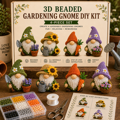 🎁 Perfect Handmade Gift✨Make Your Own 3D Beaded Gnome