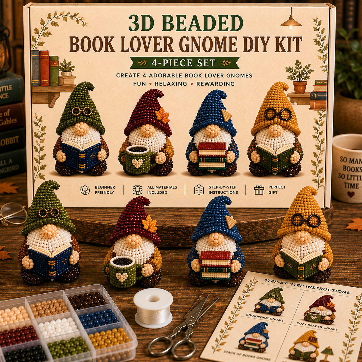 🎁 Perfect Handmade Gift✨Make Your Own 3D Beaded Gnome