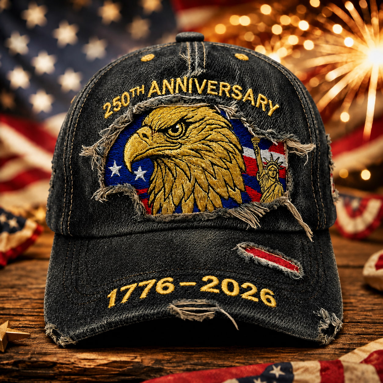🦅US 250th Anniversary Liberty Eagle Hat — Embroidered. Patriotic. Built to last.