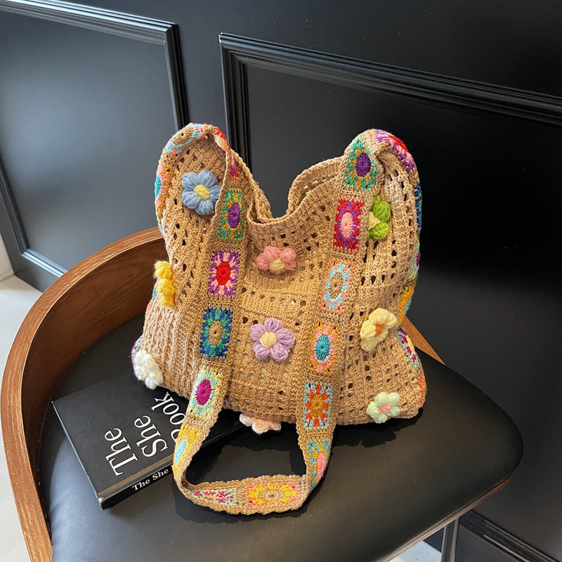 Women's Retro Boho Floral Patchwork Crossbody Messenger Bag for Travel, Shopping & Everyday Use
