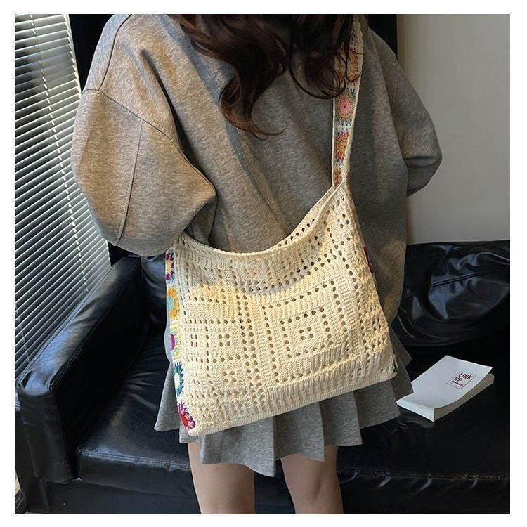 Women's Retro Boho Floral Patchwork Crossbody Messenger Bag for Travel, Shopping & Everyday Use