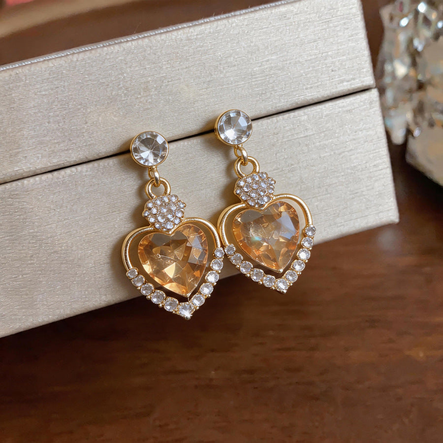 💖 49% OFF NOW! ✨ Women's Sparkling Double Heart Drop Earrings – Cubic zirconia – Romantic design, lightweight – perfect for daily wear or gifting 💎
