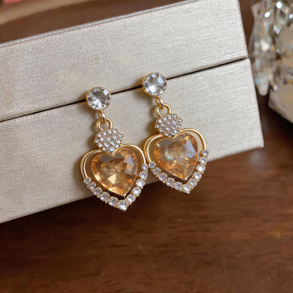 💖 49% OFF NOW! ✨ Women's Sparkling Double Heart Drop Earrings – Cubic zirconia – Romantic design, lightweight – perfect for daily wear or gifting 💎
