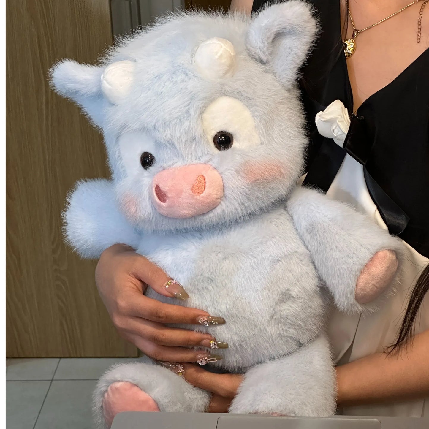Cute Running Scottish Highland Cow Stuffed Animal