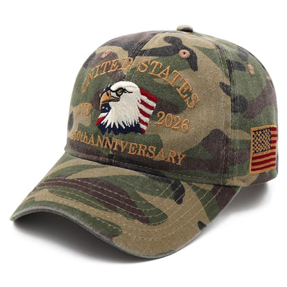 Exclusive USA 250th Anniversary Eagle Cap (1776–2026) —  Embroidered