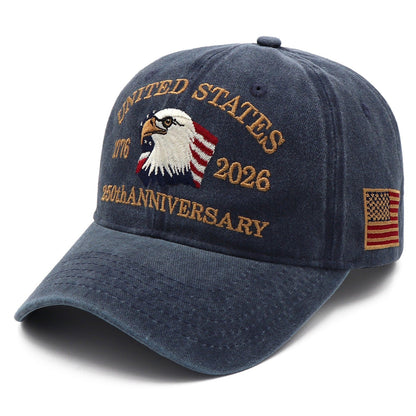 Exclusive USA 250th Anniversary Eagle Cap (1776–2026) —  Embroidered