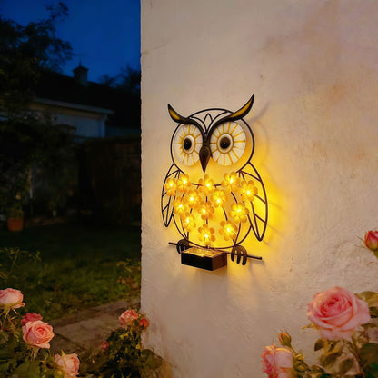 💛Solar-powered wrought iron owl lamp🦉