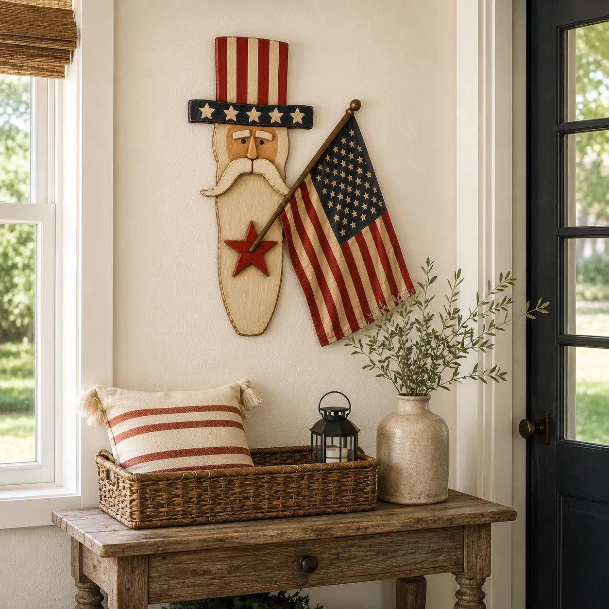 ✨ Uncle Sam Patriotic Wall Hanging – Vintage Americana 🇺🇸 49% Discount Today!