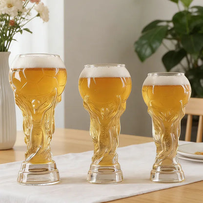 Soccer Trophy Style Beer Glass
