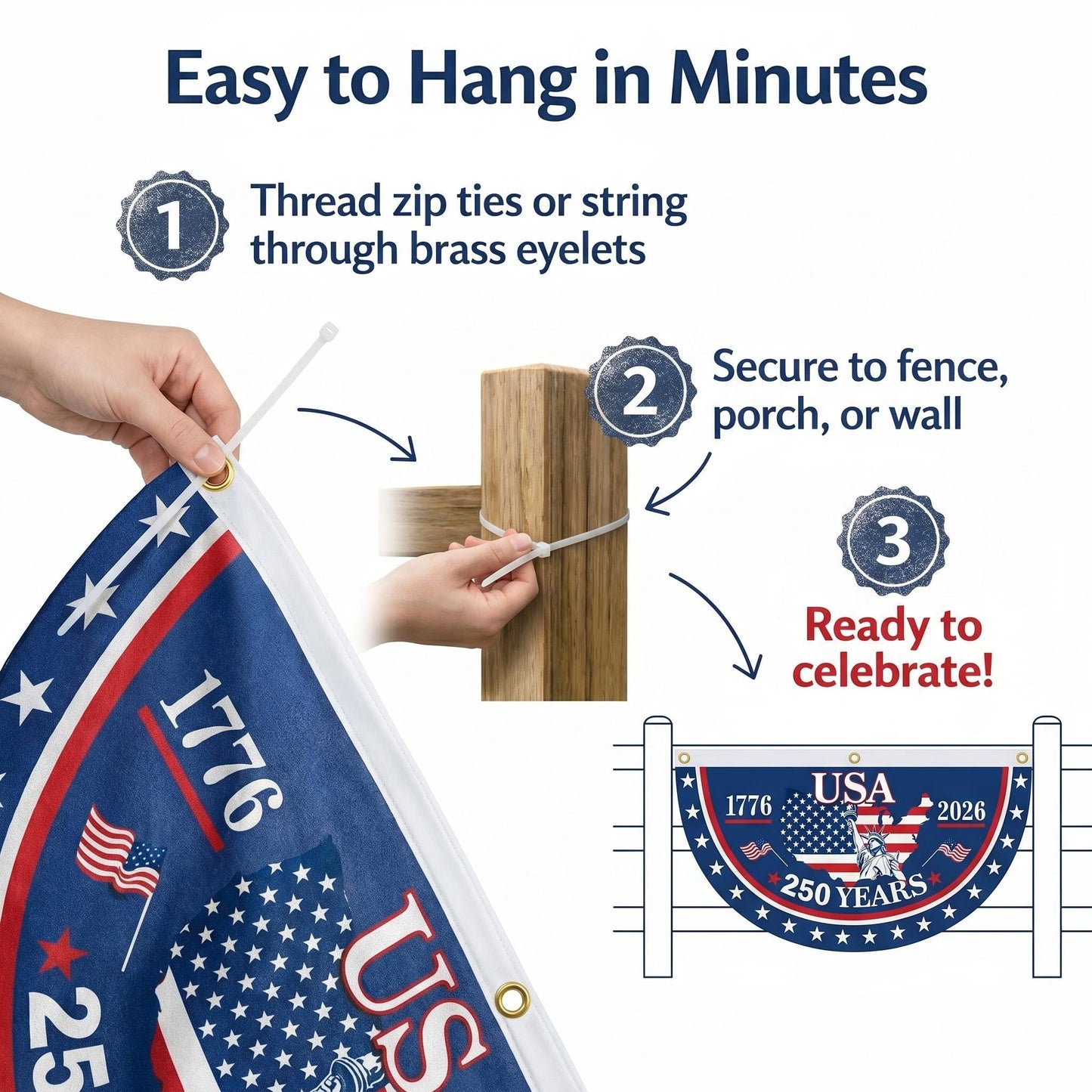 🖼️100% Veteran Owned / Handcrafted in USA-250th Anniversary Banners