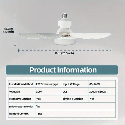 ⏳SUMMER SALE 60% OFF🔥40W LED Ceiling Fan Light – 20.5” Ultra-Quiet with Remote 🎯 | E27 + FREE B22 Adapter 🔌 | For Bedroom 😴, Kitchen 👩‍🍳 & Garage 🛠️ – UK Ready! 🇬🇧