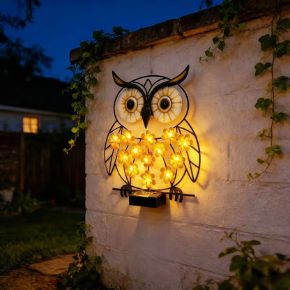 💛Solar-powered wrought iron owl lamp🦉