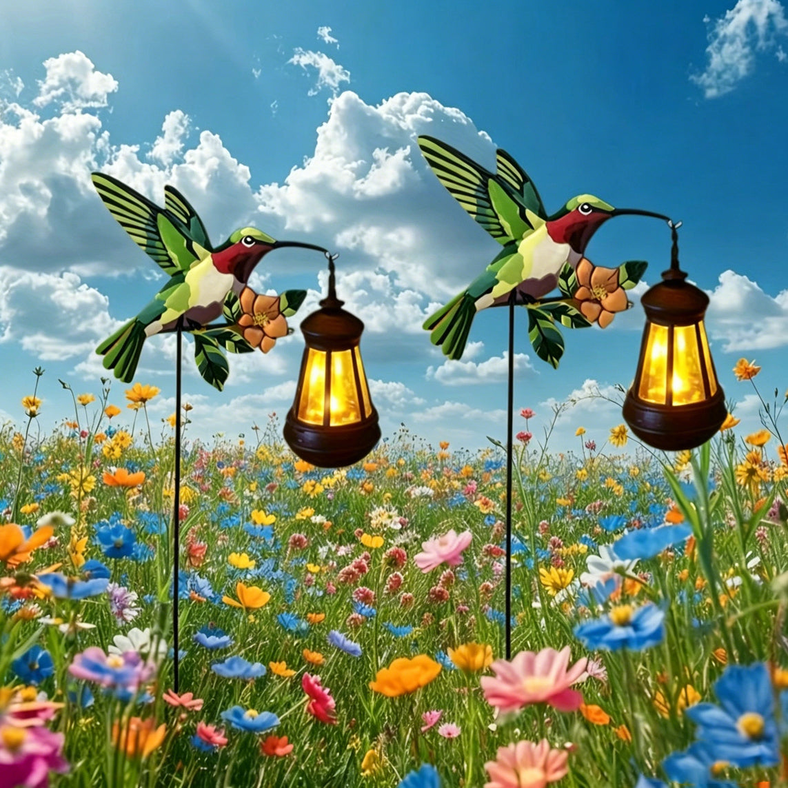 ☀️🐤♻️Solar Hummingbird Garden Stake Lights ☀️🐤♻️