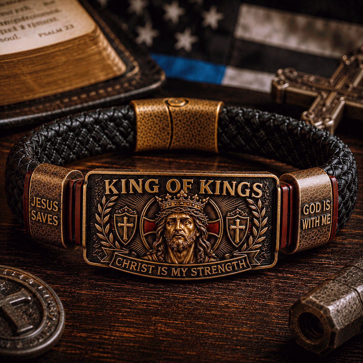 👑 The Ultimate Father's Day Tribute: "King of Kings" Faith Bracelet — Wear Your Belief with Pride (49% OFF Today)