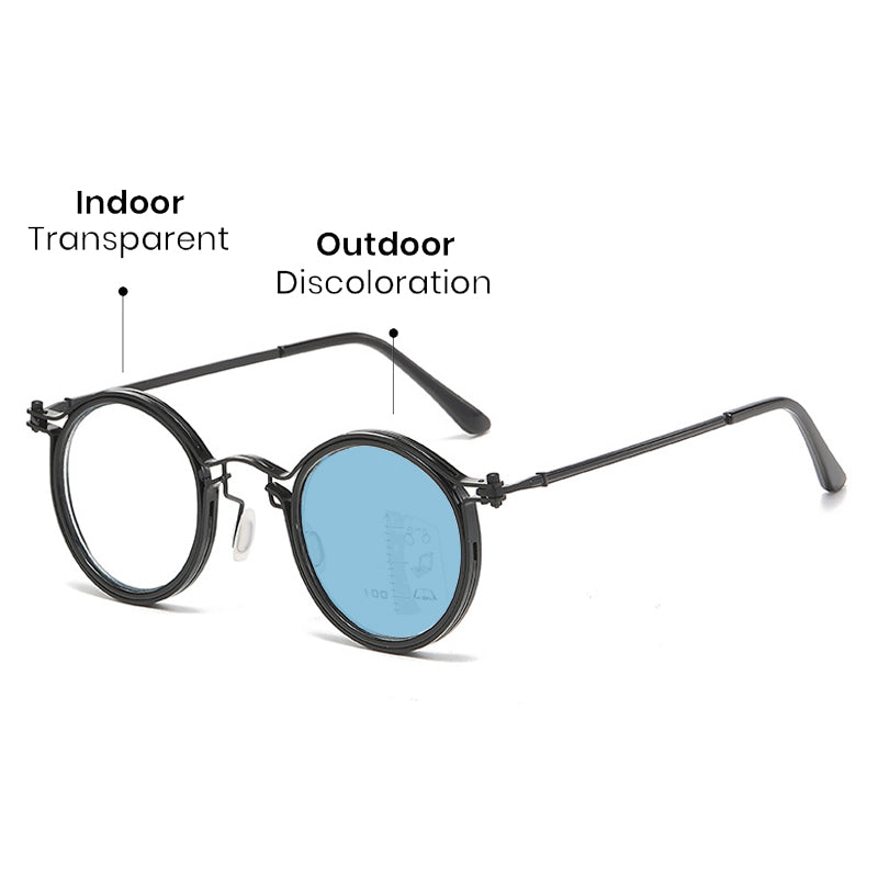 Ultra-Light Multifocal Photochromic Progressive Anti-Blue Light Reading Glasses
