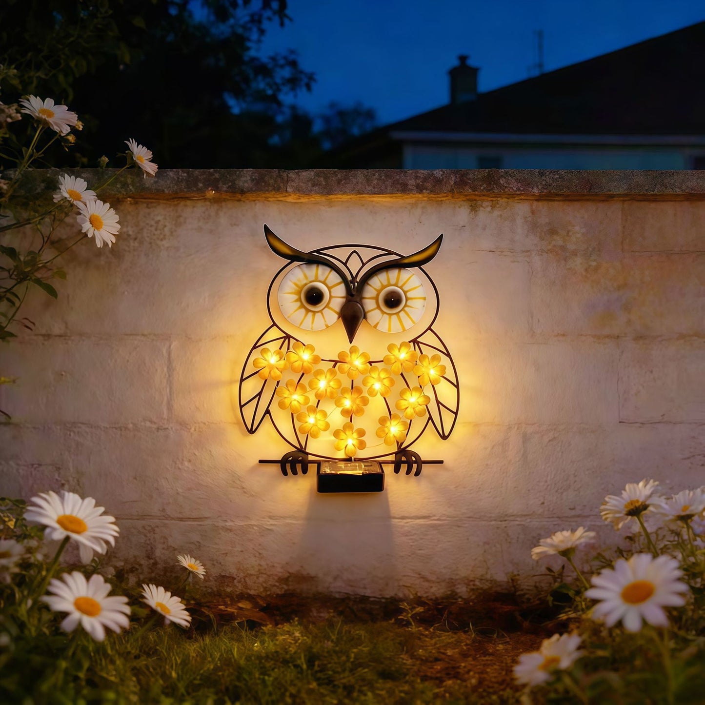 💛Solar-powered wrought iron owl lamp🦉