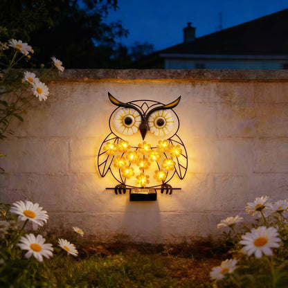💛Solar-powered wrought iron owl lamp🦉