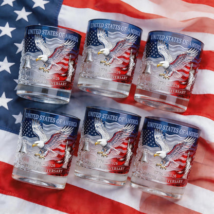 🇺🇸Limited Edition 2026 USA 250th Anniversary Commemorative Glass – 1776-2026 Heritage Edition🥃