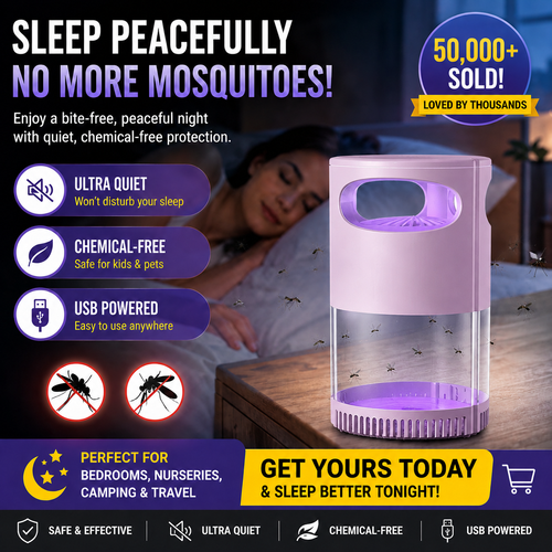 🥳2026 HOT SALE🥳💞50K+ SOLD!🦟🔇 50% OFF! UV Mosquito Killer Lamp – USB powered, chemical‑free, ultra‑quiet. 50K+ sold for peaceful sleep. 🌙✨