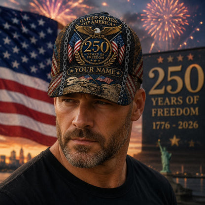 USA 250th Anniversary Hat Personalized, America 250 Baseball Cap