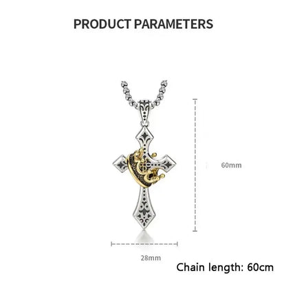 🔥🔥Crown Cross Necklace for Men and Women Faith Prayer Accessories Gift