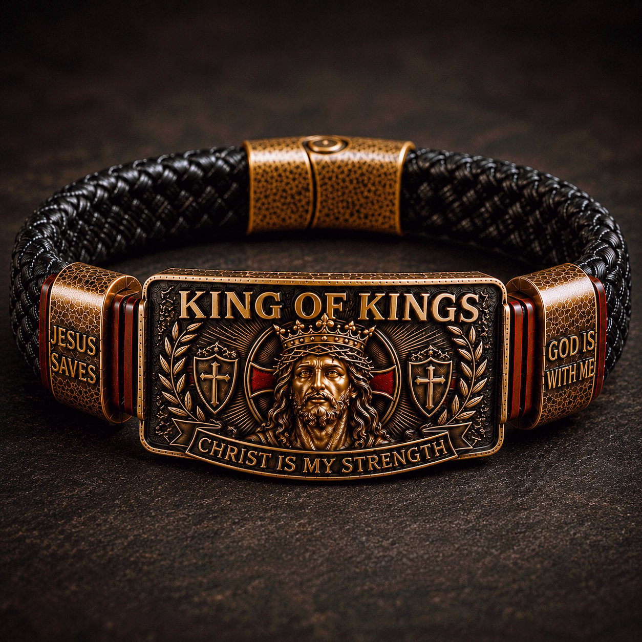 👑 The Ultimate Father's Day Tribute: "King of Kings" Faith Bracelet — Wear Your Belief with Pride (49% OFF Today)