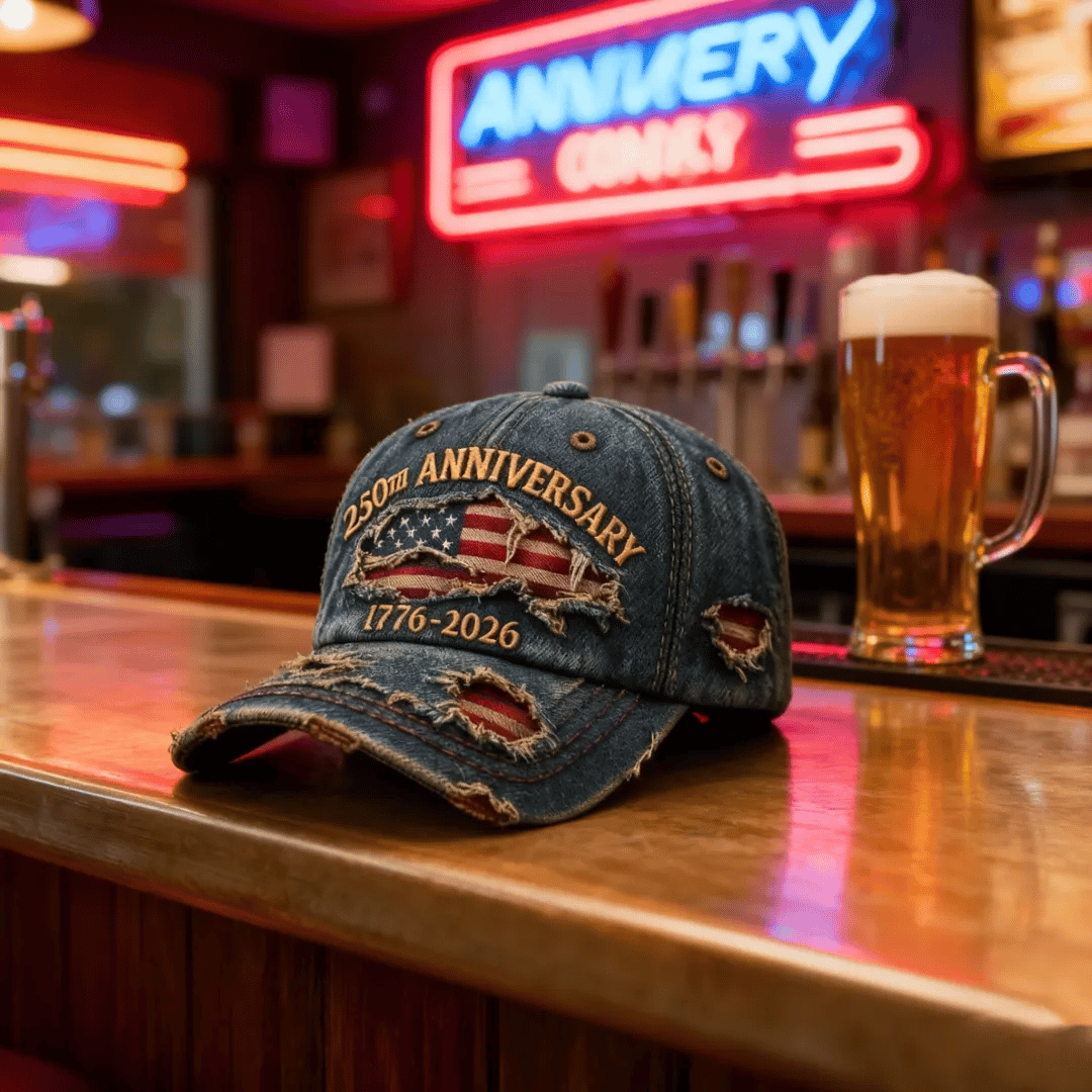 US 250th Anniversary Casual Print Hat — Wear 250 years of freedom in style.