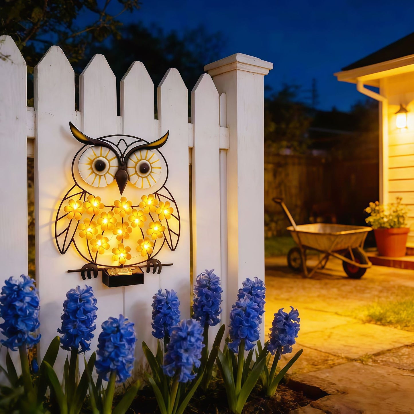 💛Solar-powered wrought iron owl lamp🦉