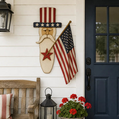 ✨ Uncle Sam Patriotic Wall Hanging – Vintage Americana 🇺🇸 49% Discount Today!