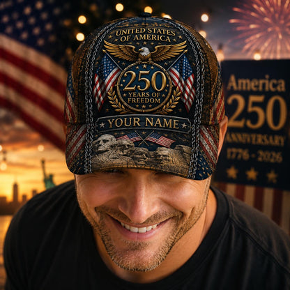 USA 250th Anniversary Hat Personalized, America 250 Baseball Cap