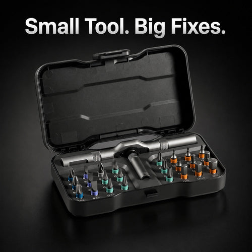 24-in-1 T-Handle Ratchet Screwdriver Set, S2 Steel Repair Tool Kit