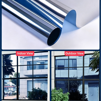 One-Way Privacy Window Film – Static Cling Mirror Tint with Full DIY Kit