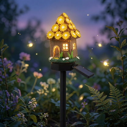 Solar Fairy-Tale Mushroom Cottage Garden Light