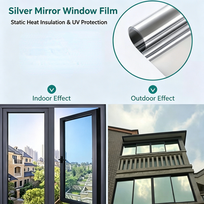 One-Way Privacy Window Film – Static Cling Mirror Tint with Full DIY Kit
